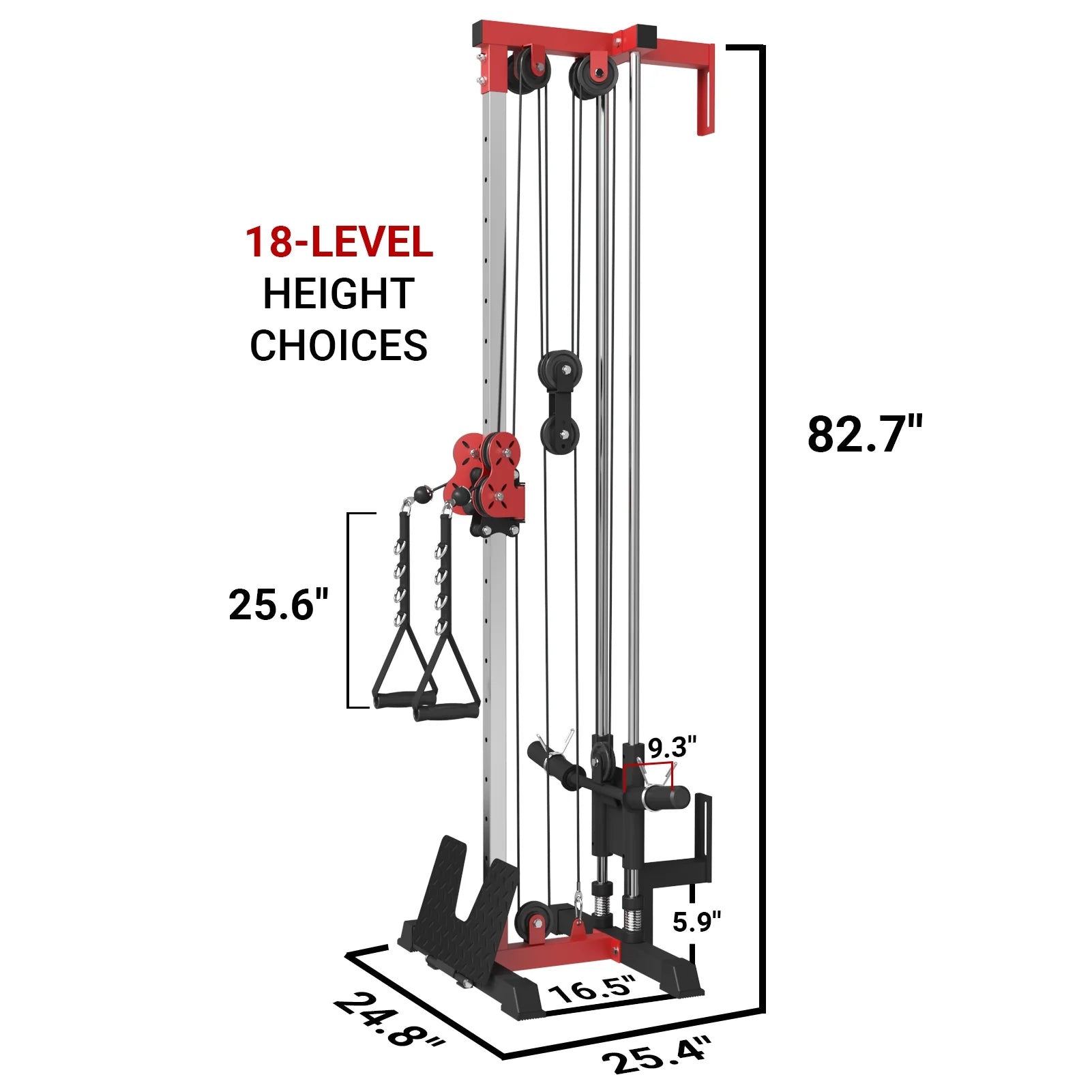 400 lbs Wall Mount Cable Crossover Machine with Dual Pulley System R108