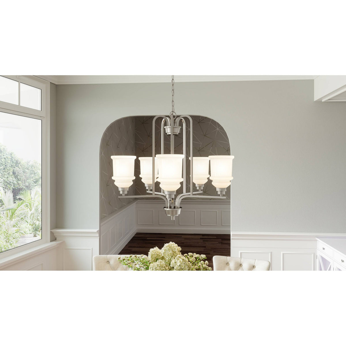 5-Light Brushed Nickel Chandelier D972761