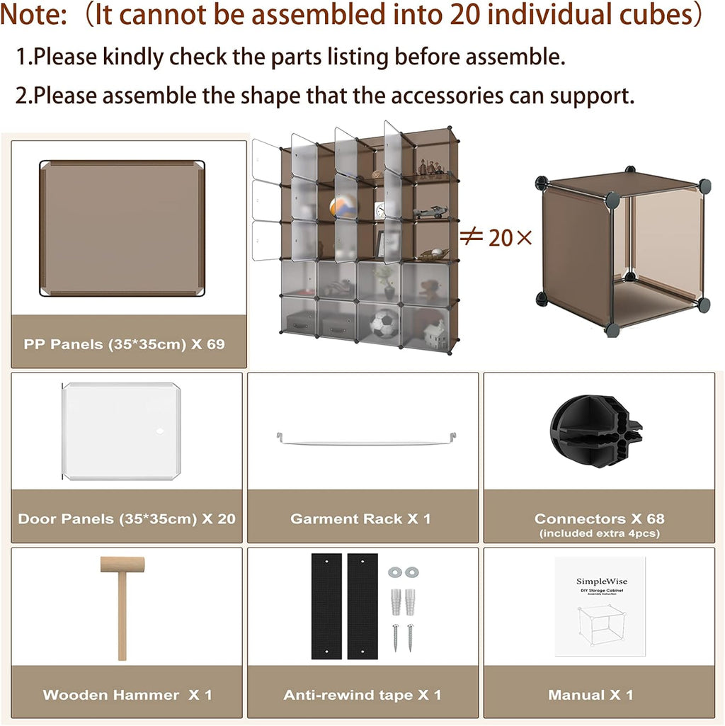 20-Cube Plastic Cube Storage Organizer E8814