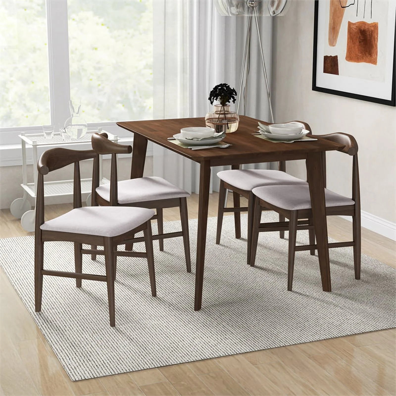 Solid Wood Walnut Rectangular Dining Table T278