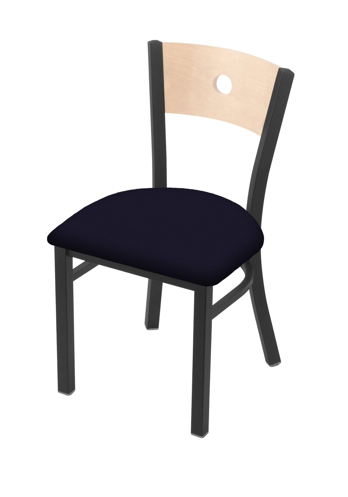Pewter Finish Beechwood Seat Chair with Natural Maple Back G62253