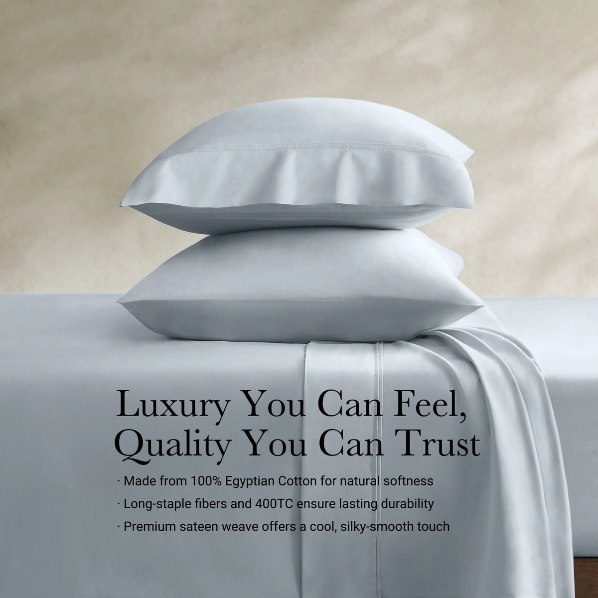 Blue Cal King 4 Pieces Sateen Sheet Set Q121383