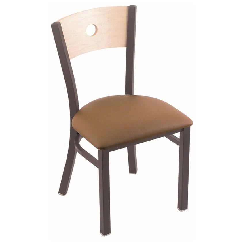 Pewter Finish Beechwood Seat Chair with Natural Maple Back G62253