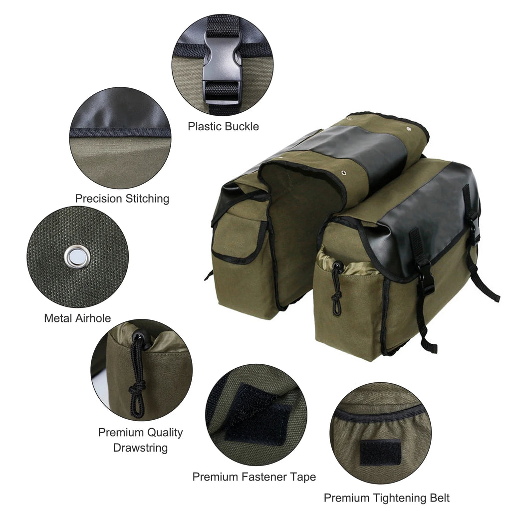 Waterproof Canvas Motorbike Saddle Bag Y410216