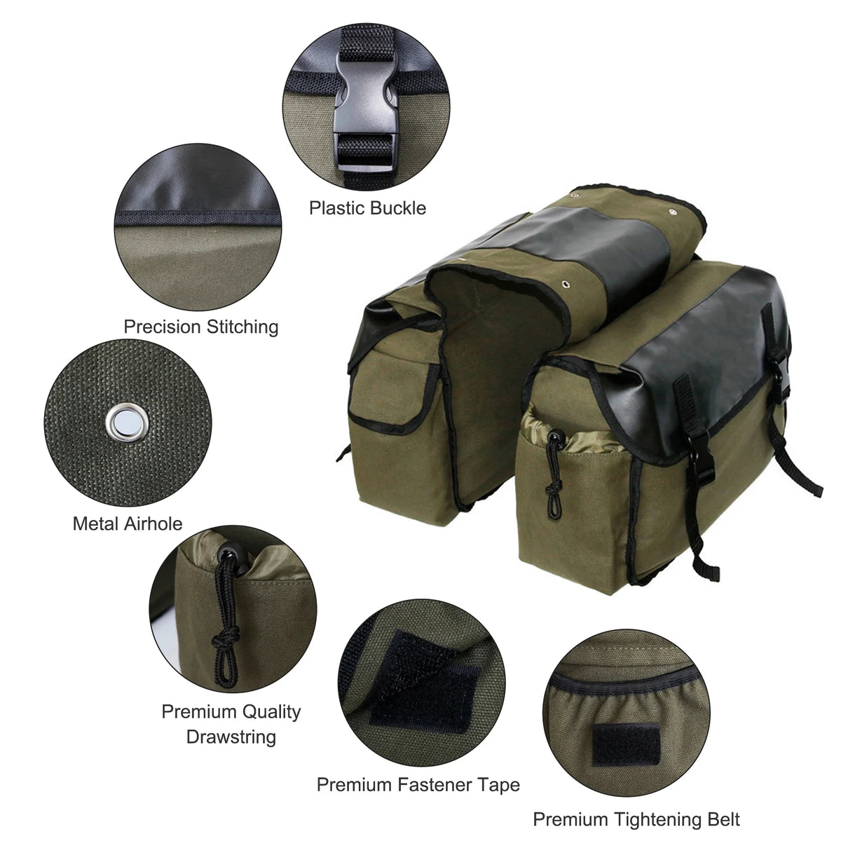 Waterproof Canvas Motorbike Saddle Bag Y410216