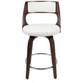 White/Cherry Mid-Century Modern Counter Stool (Set of 2) A187