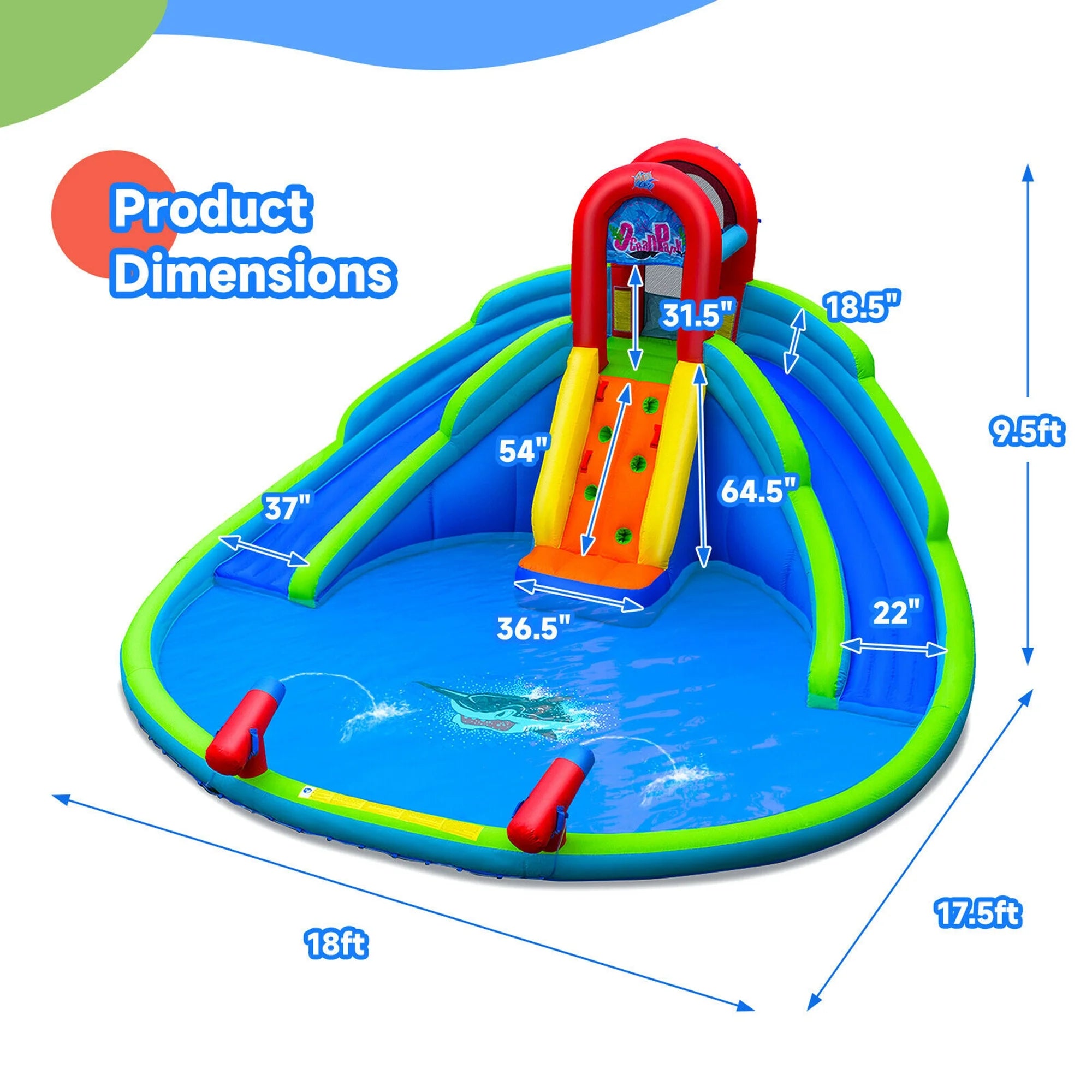 Inflatable Waterslide Bounce House with Handrail N475
