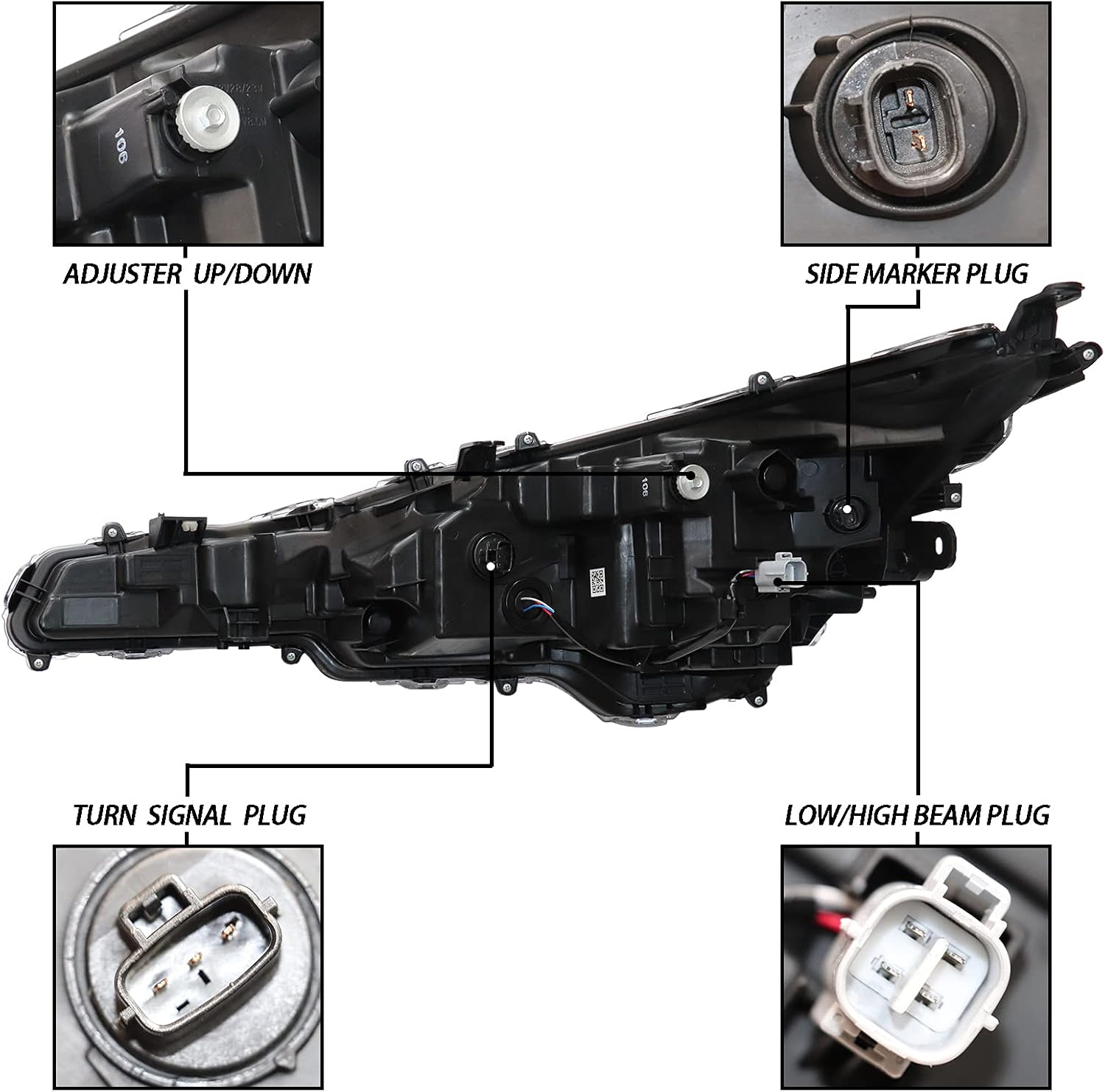 Passenger Side Headlight Assembly for 2020-2021 Toyota Corolla L LE Z75874