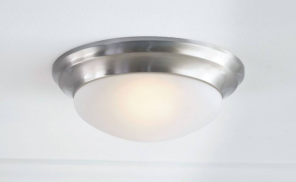 Brushed Nickel Three Light Ceiling Flush Mount C7590
