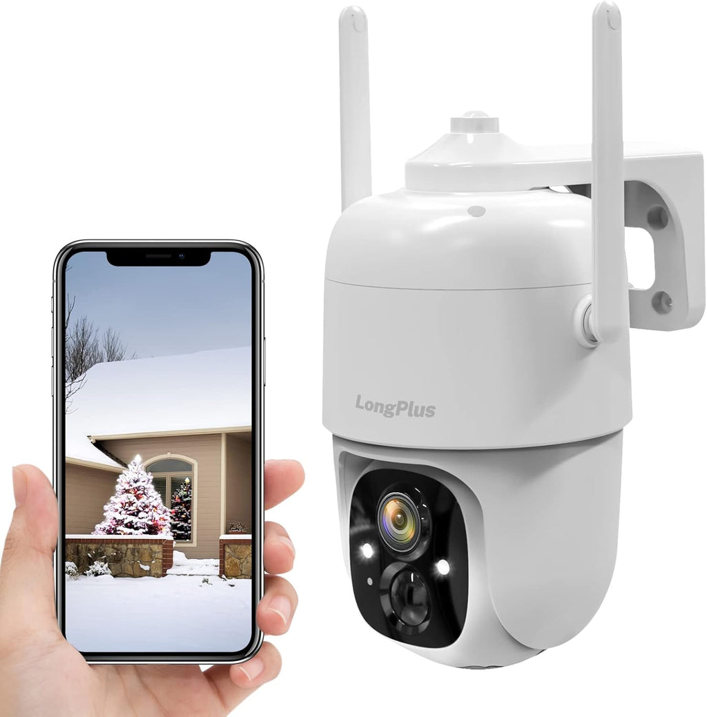 White Wireless Outdoor Security Camera with Night Vision M74326