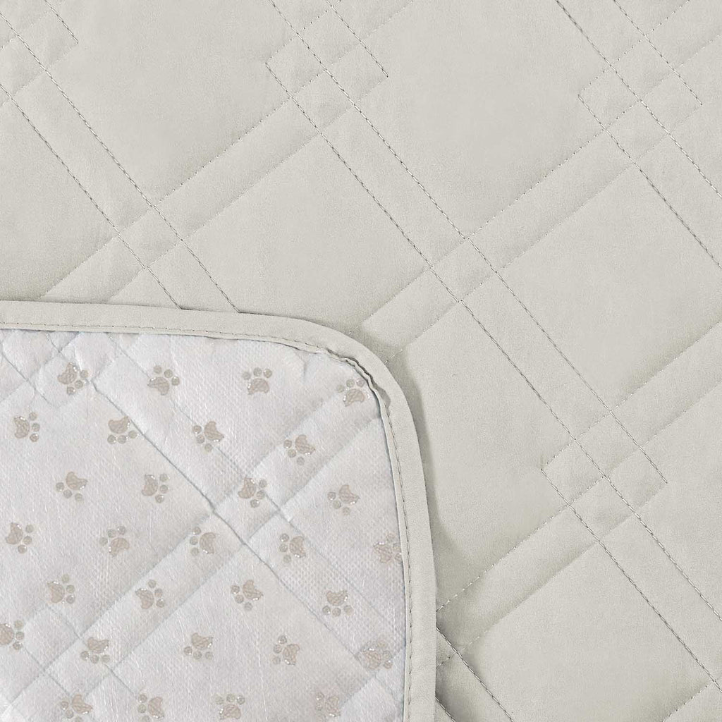White Seamed Waterproof One-Piece Sofa Cover for 3 Seaters H7074