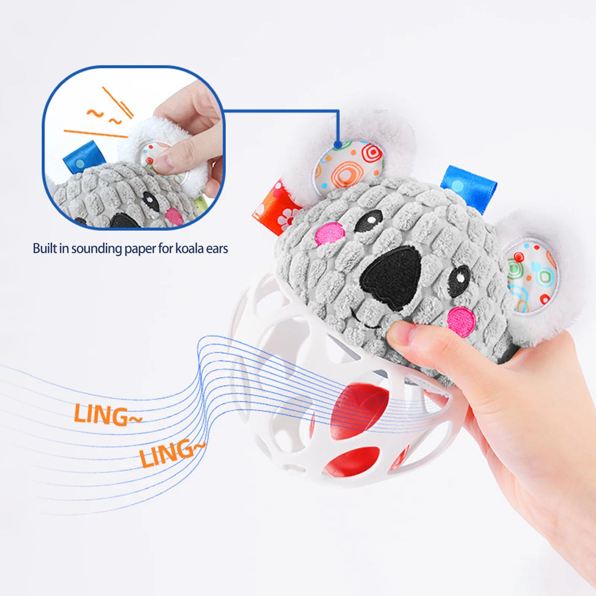Plush Animal Ball Toy with Bell G625479