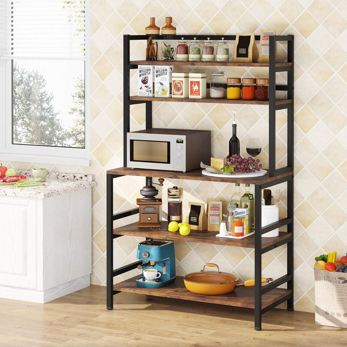 5-Tier White Kitchen Utility Storage Shelf N11203