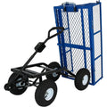 Blue Steel Utility Garden Cart with Removable Sides E593593