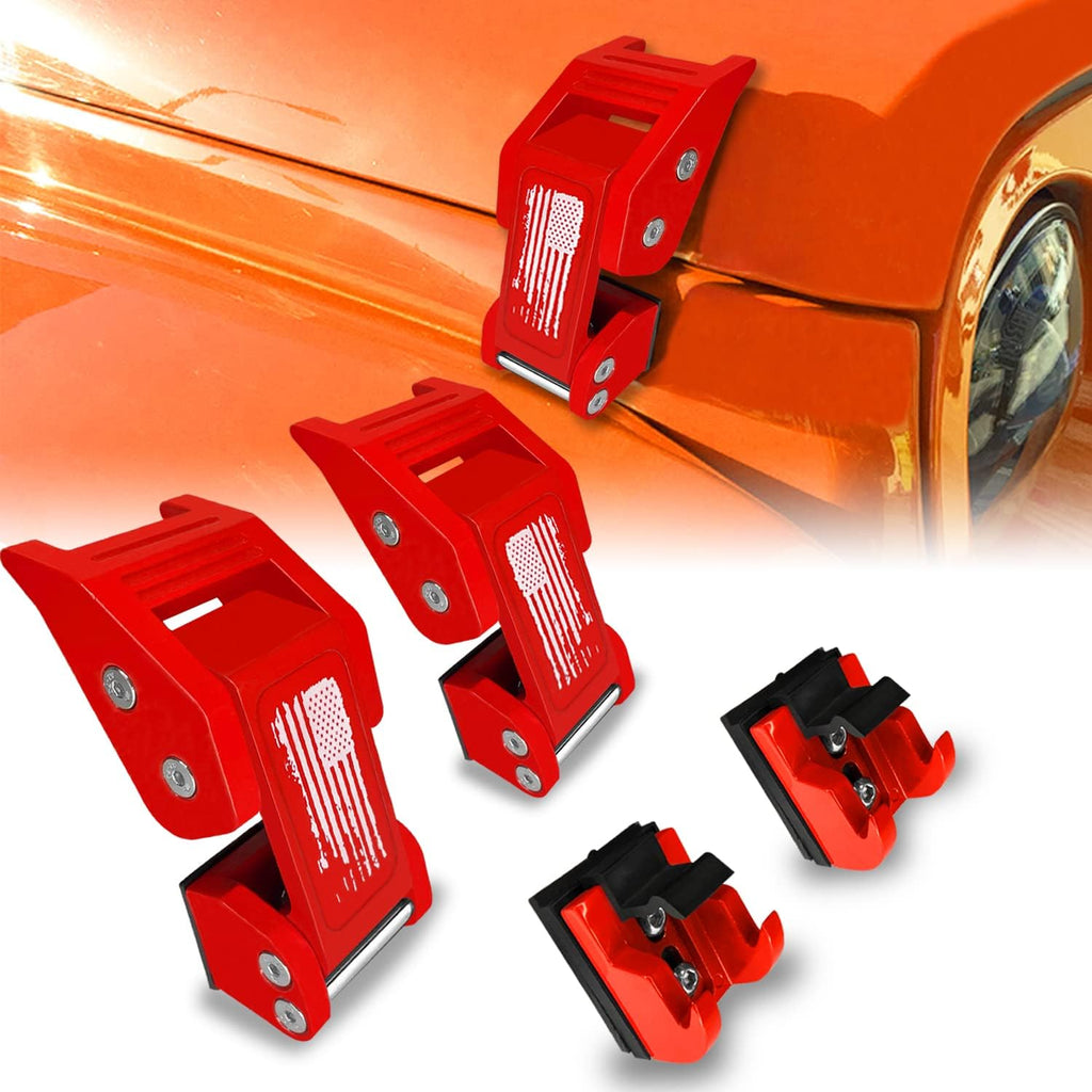 Red Aluminum Hood Latches Catch with U.S. Flag Style, 1 Pair P3672