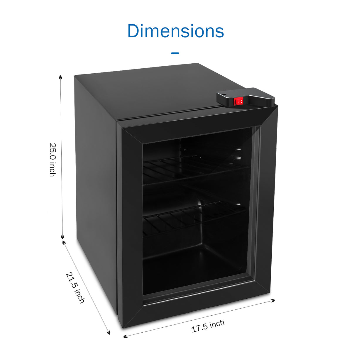 2.1 cu ft Upright Freezer with Glass Door G806