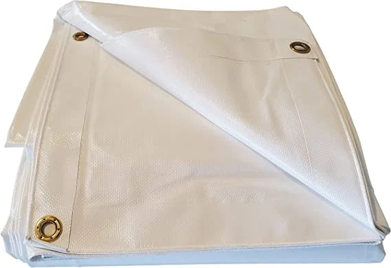 White Vinyl Tarp 13oz 9'x12' W17262