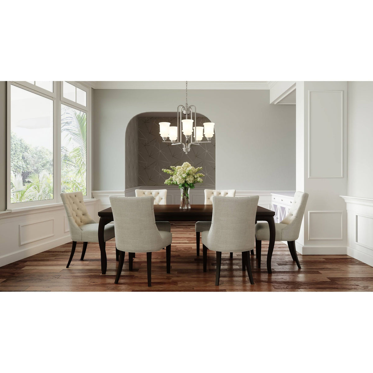 5-Light Brushed Nickel Chandelier D972761