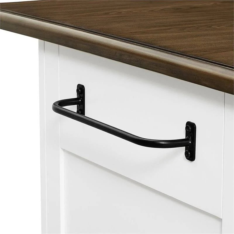 White Kitchen Island with 2 Stools K91596