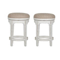 Antique White Console Swivel Stool Set E189487