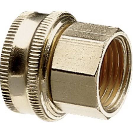 Brass Double Female Pipe to Hose Connector Fitting, 3/4 inch NPT x 3/4 inch Garden Hoses Coupler K384