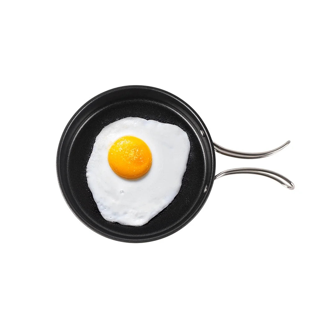 Stainless Steel Camping Cookware Set with Pot Frying Pan Kettle R105