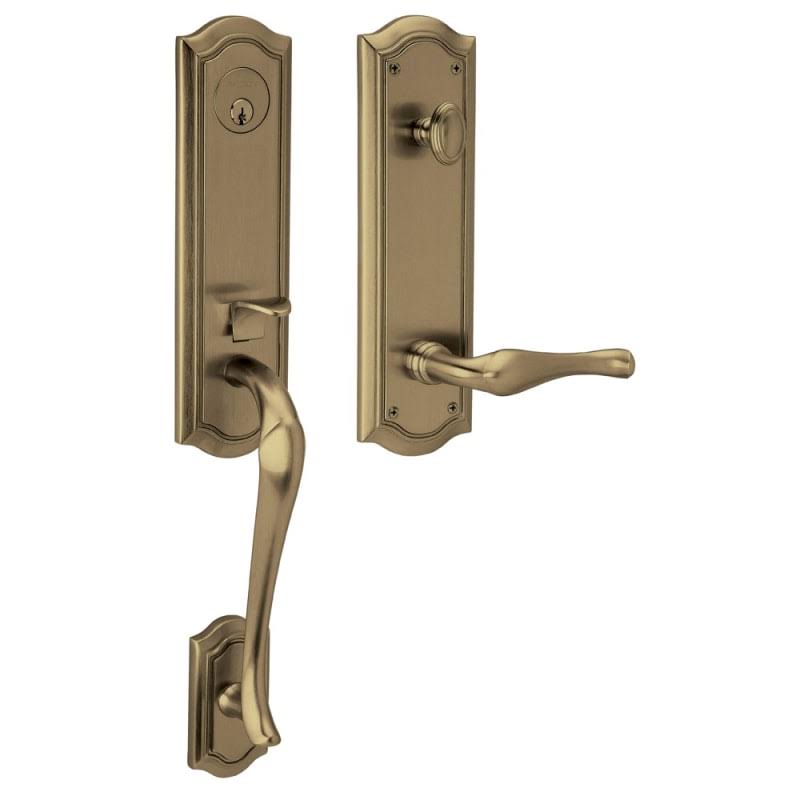 Satin Brass/Black Emergency Egress Handleset N432861