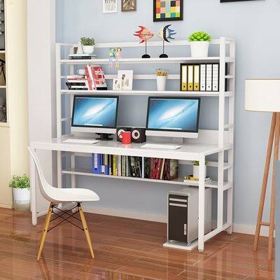 White Student Desk with Bookcase I725538