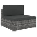 Gray Poly Rattan Sectional Middle Seat with Cushions F5356