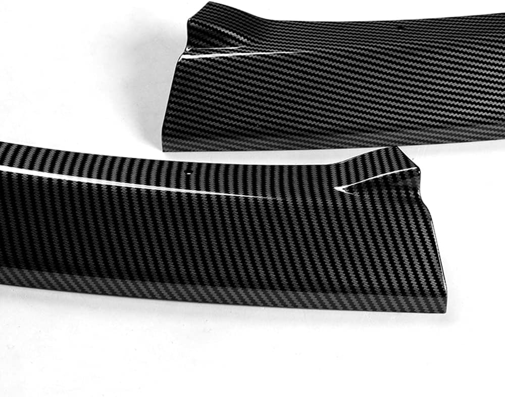 Front Bumper Lip Spoiler Splitter Glossy Carbon Fiber Look ABS M837