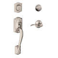 Satin Nickel Double Cylinder Handleset F735