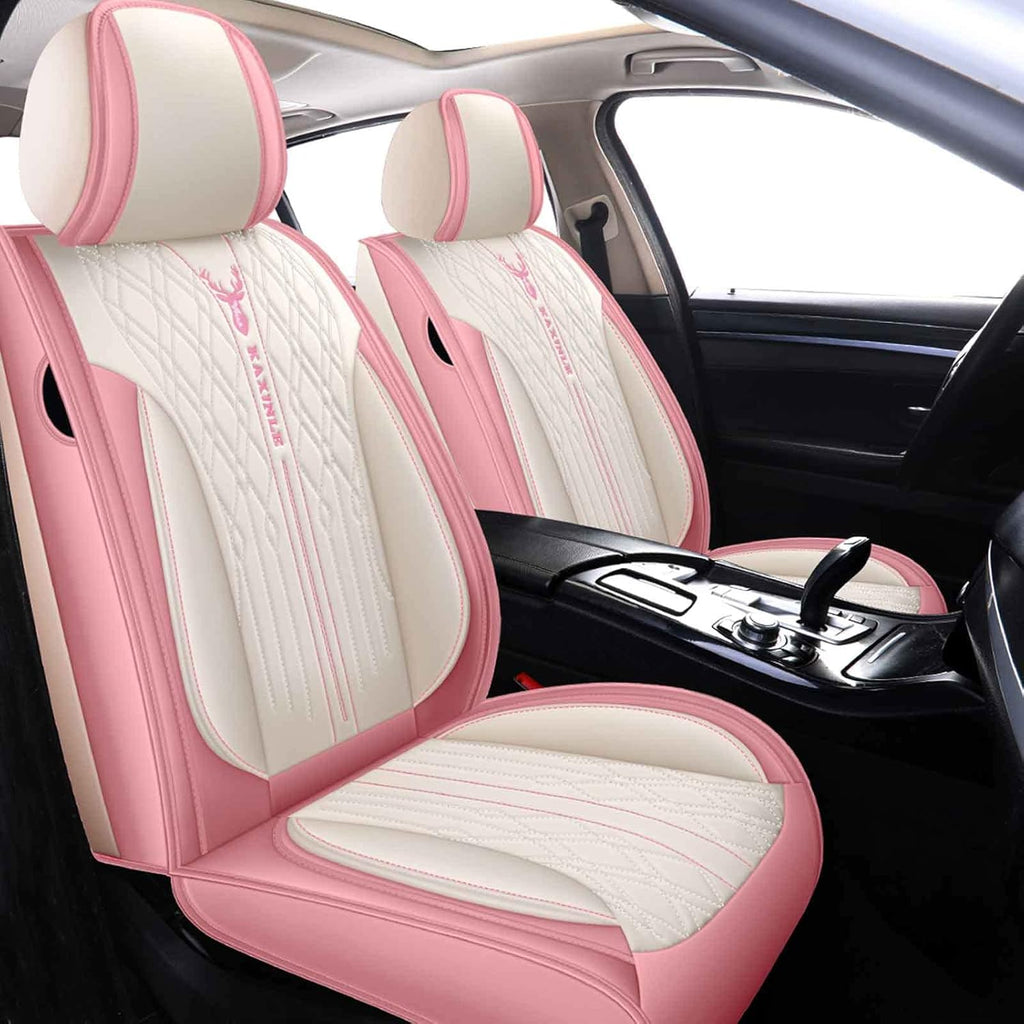 Red Leather Car Seat Covers 5 Seats Full Set Waterproof E3203