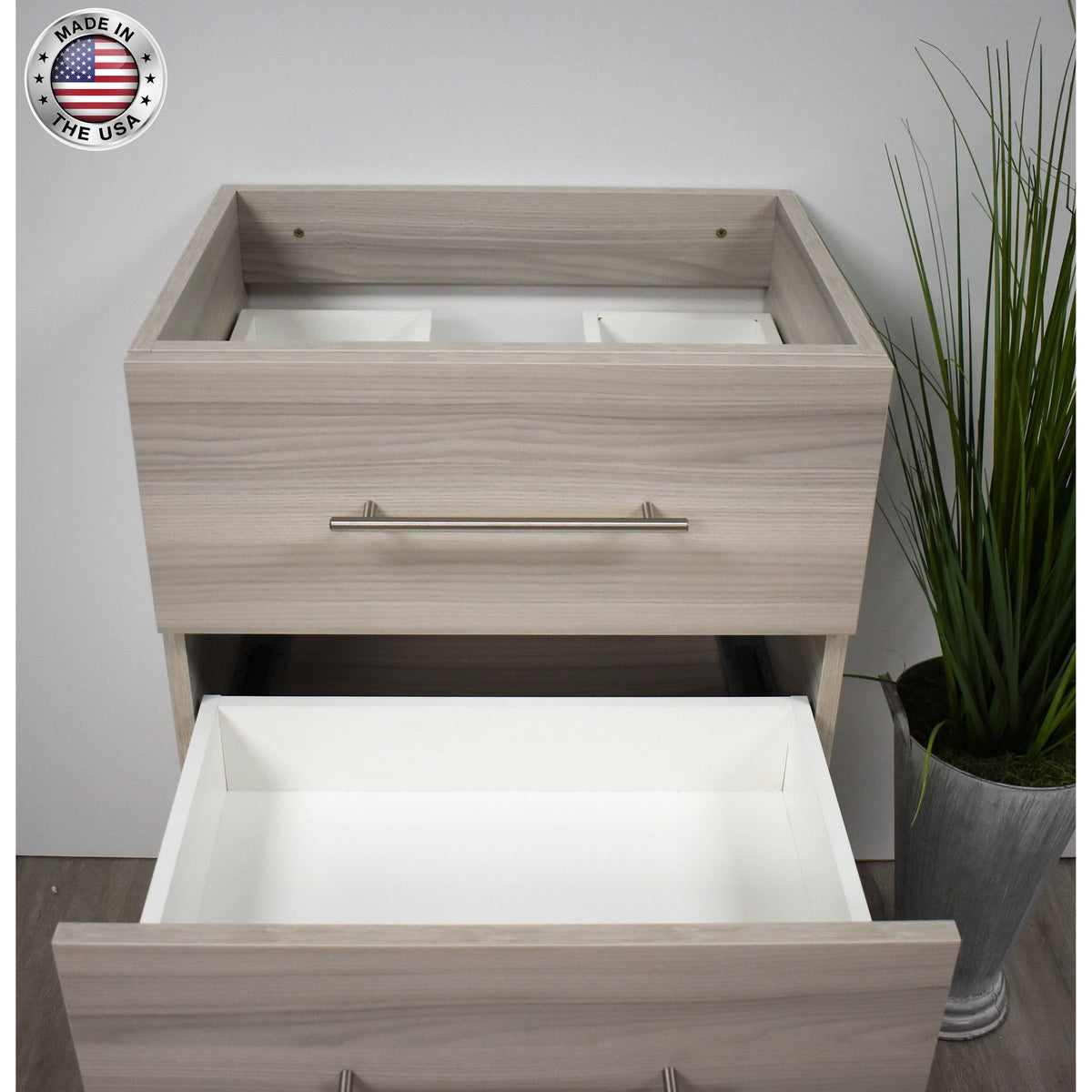 Ash Grey Wall-Mounted Floating Bathroom Vanity Cabinet W643641