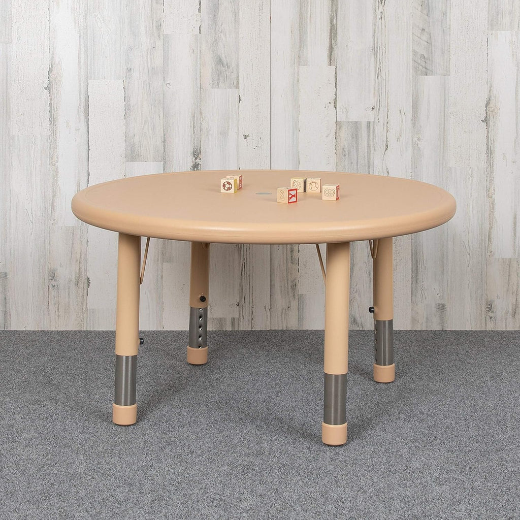 Blue Round Plastic Height Adjustable Activity Table H230331