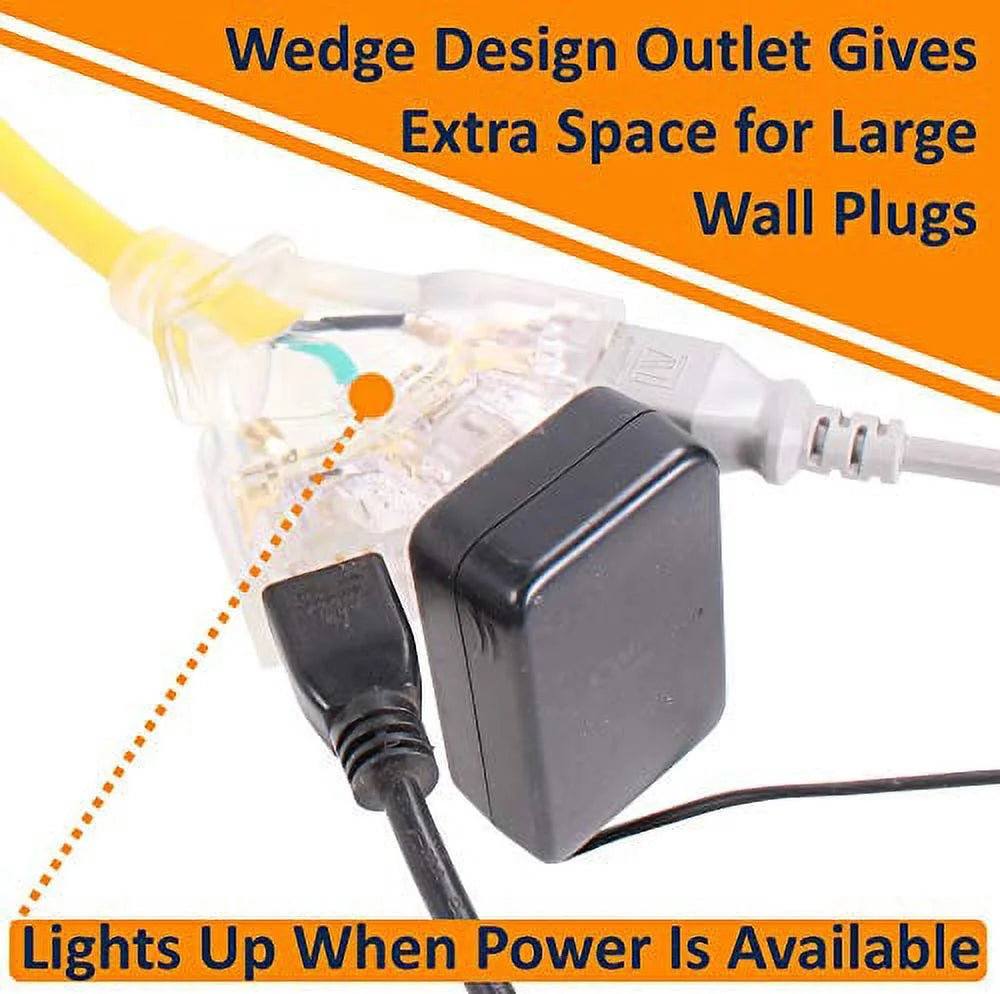30 Amp to 110 Adapter L5-30P or TT-30P to 3-Way Outlet Splitter, 125 Volt, 30A to 15A-20A, 10AWG 3-Prong Locking Triple Tap 5-20R E5701