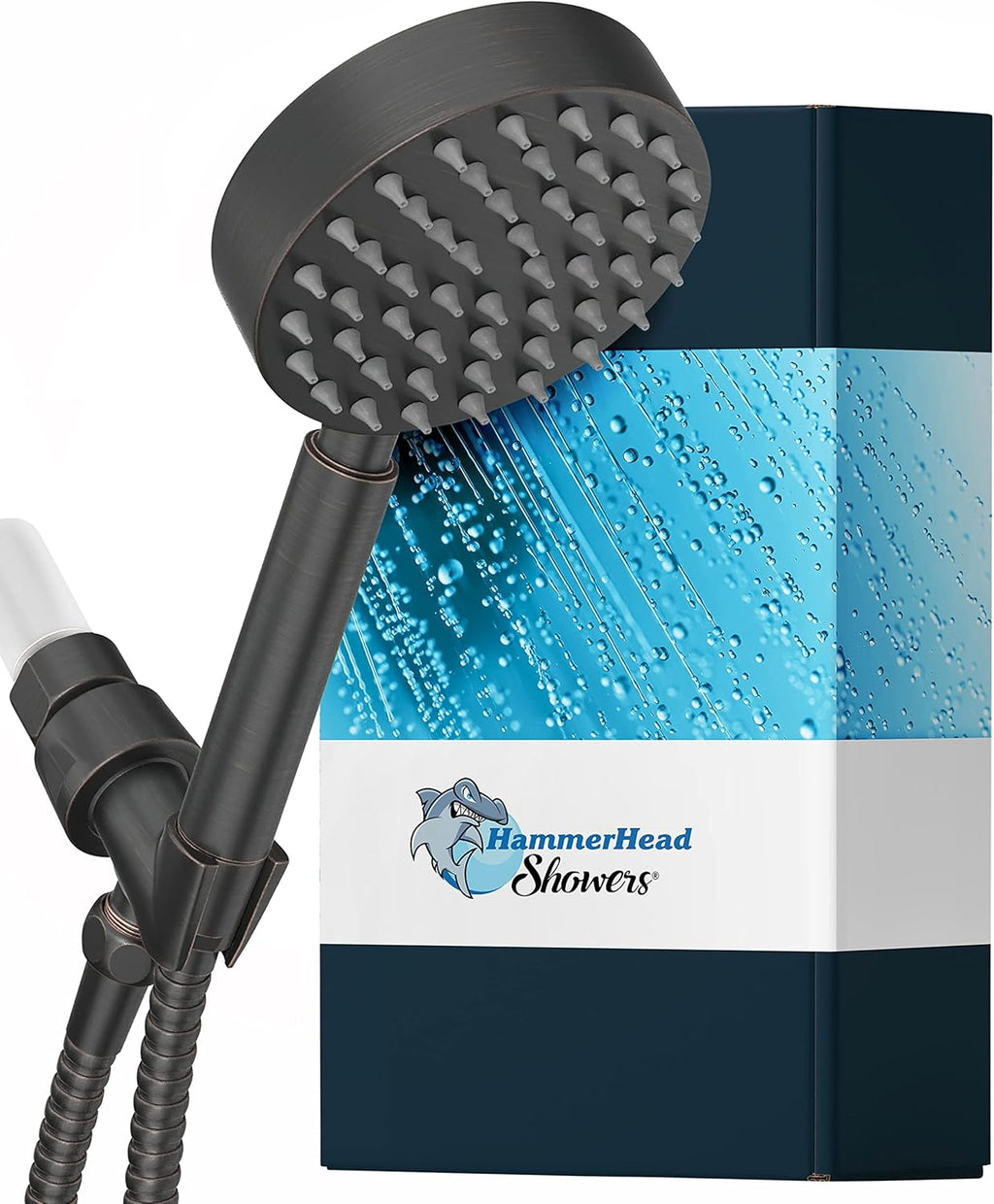 Polished Chrome 2.5 GPM Handheld Shower Head with Hose and Brass Holder N873