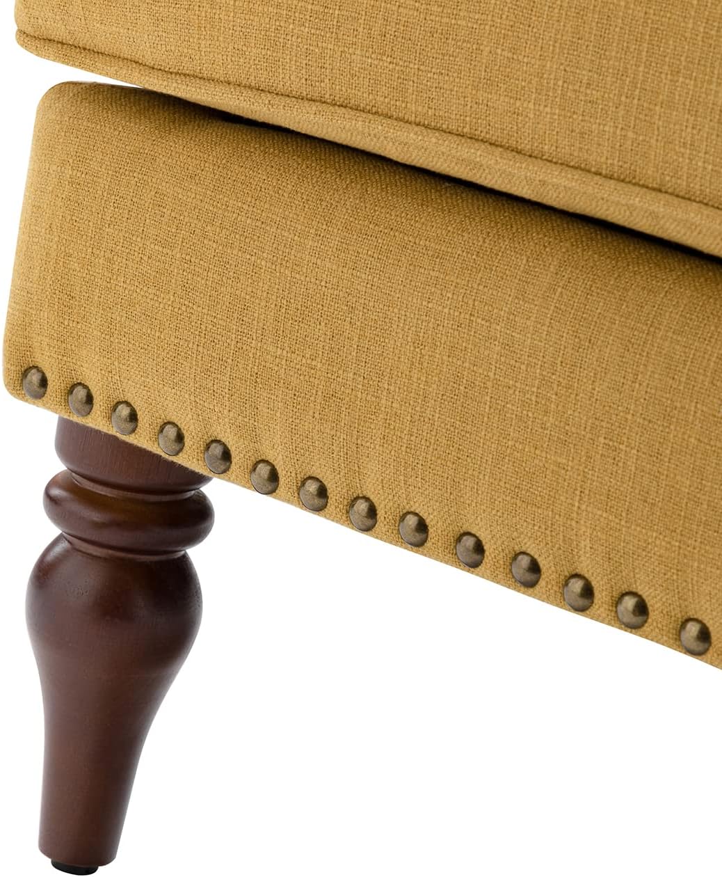 Mustard Tufted Fabric Upholstered Armchair Set Of 2 M378910