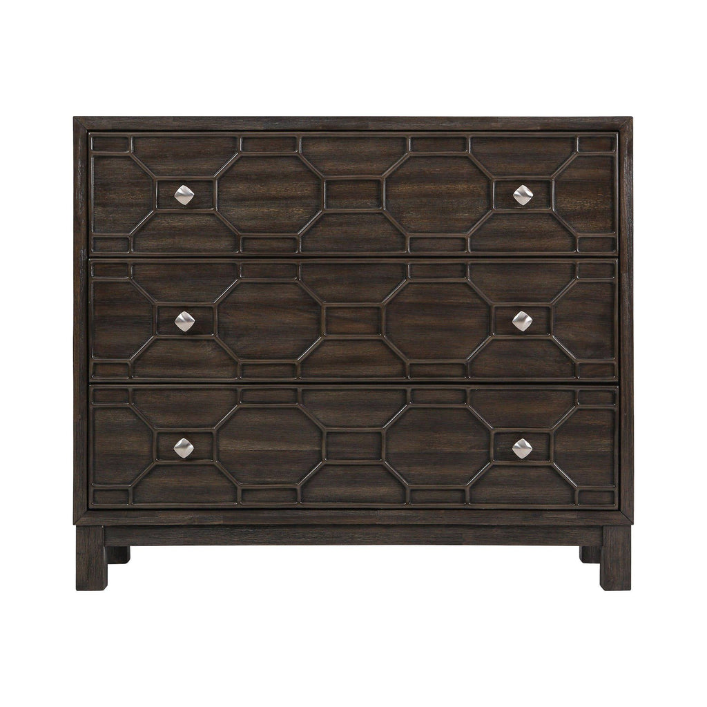 Grey Brown Acacia Veneer Chest D458