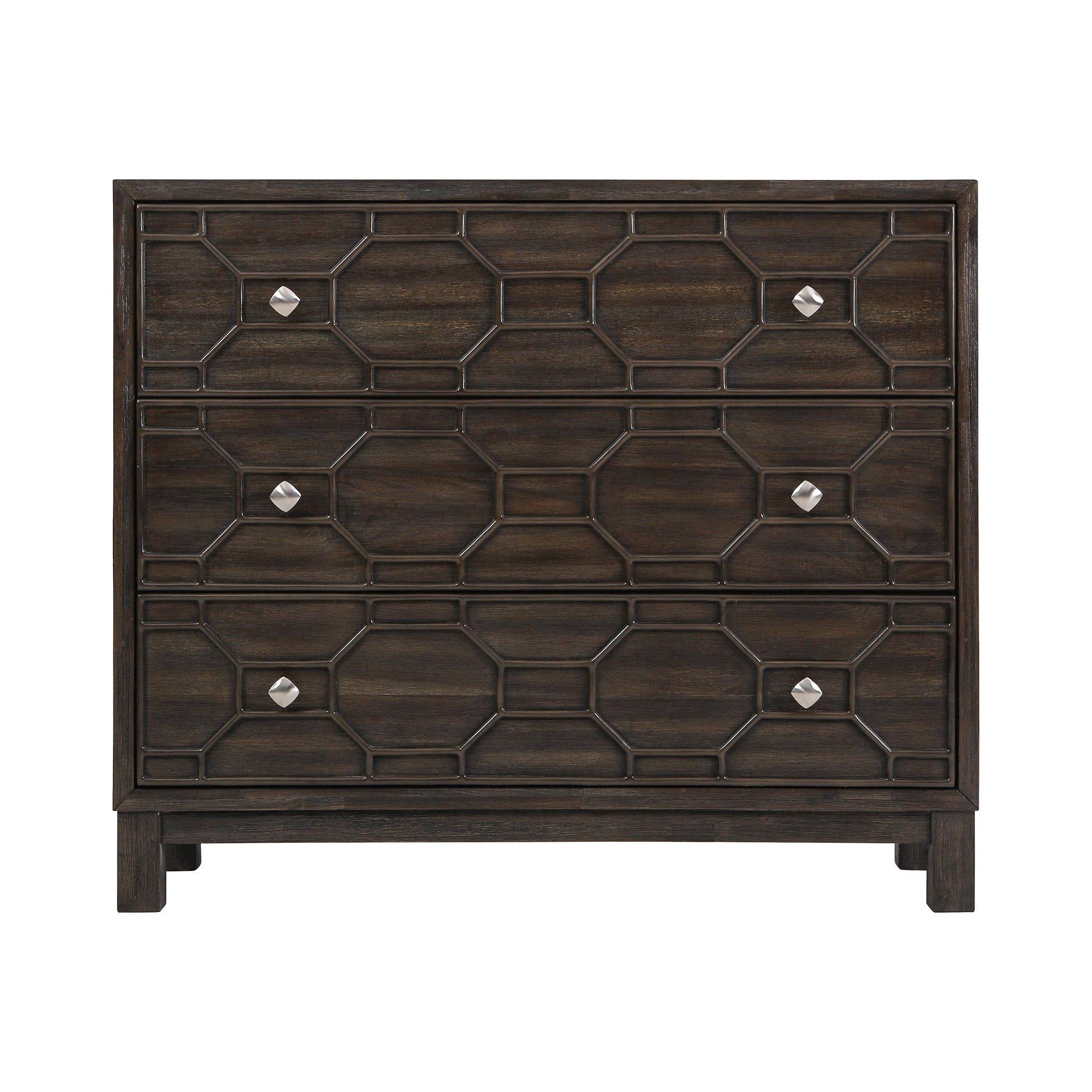 Grey Brown Acacia Veneer Chest D458
