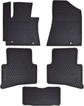 Black Rubber Car Floor Mats 3 Row Set H4928