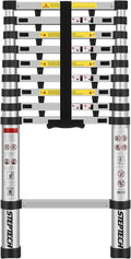 Telescoping Ladder 8.5 ft Aluminum Anti-Pinch Collapsible Ladder J2052