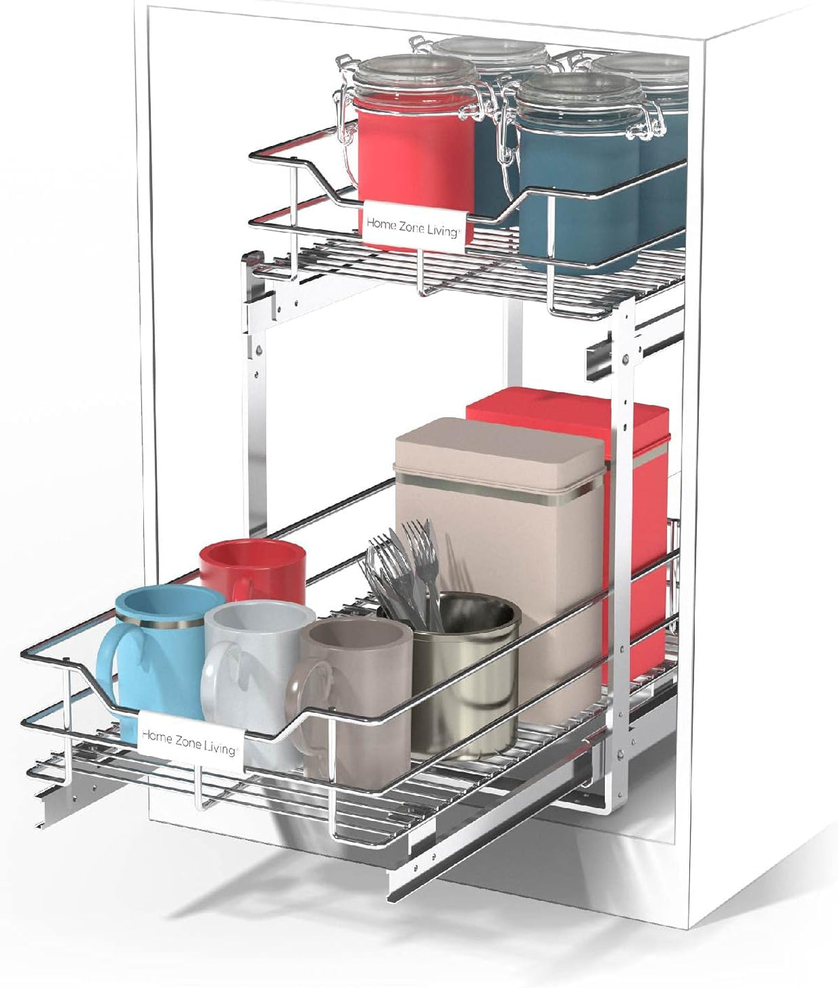 2-Tier Slide Out Drawer Cabinet Organizer A3245