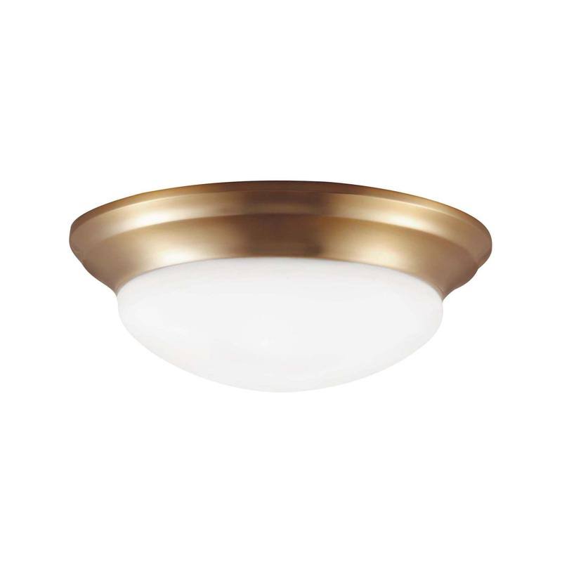 Brushed Nickel Three Light Ceiling Flush Mount C7590