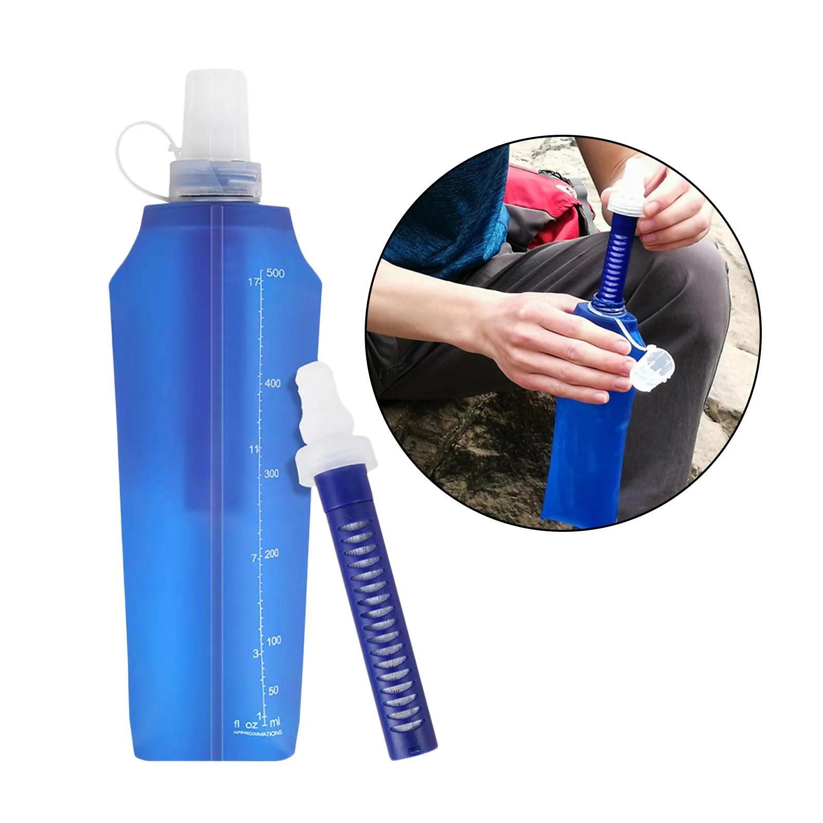 Collapsible Filtered Water Bottle with Filter M604