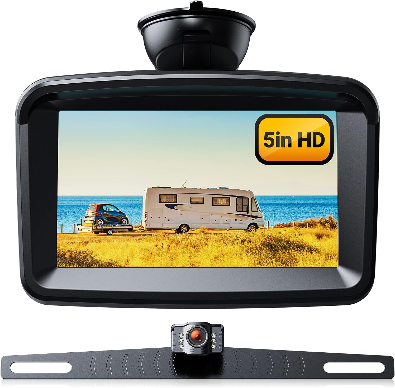 5 Monitor with 1080P Backup Camera, License Plate 149° Rear View Kits, IP69 Waterproof G154907