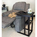 Black Solid Acacia C-Table with Storage Tray K197487
