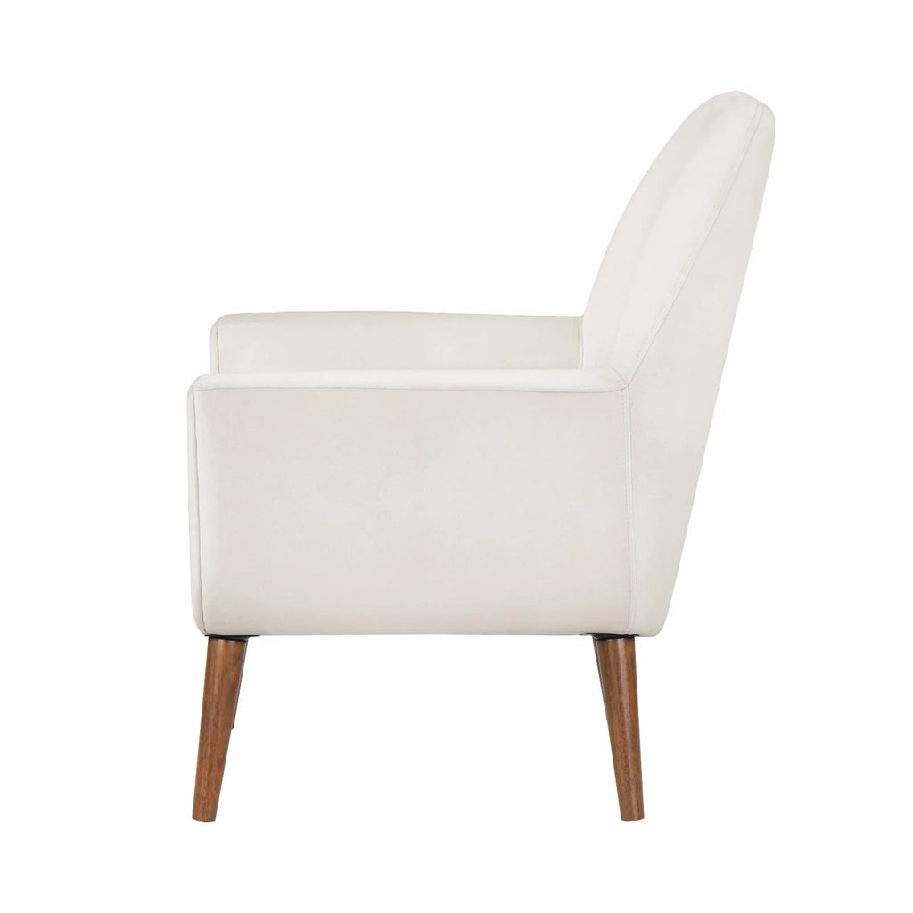 Navy Blue Velvet Arm Chair with Solid Wood Legs S790