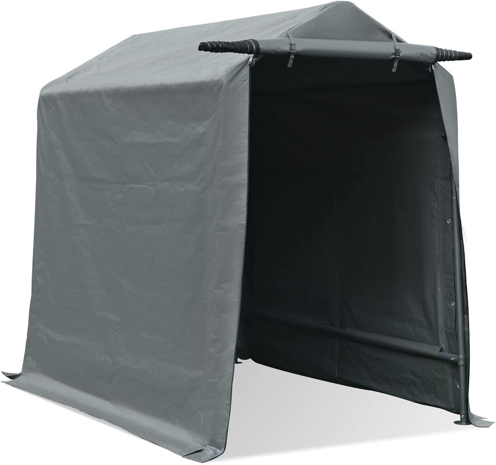 7x12 ft Gray Portable Storage Shed with Roll-up Zipper Door X349