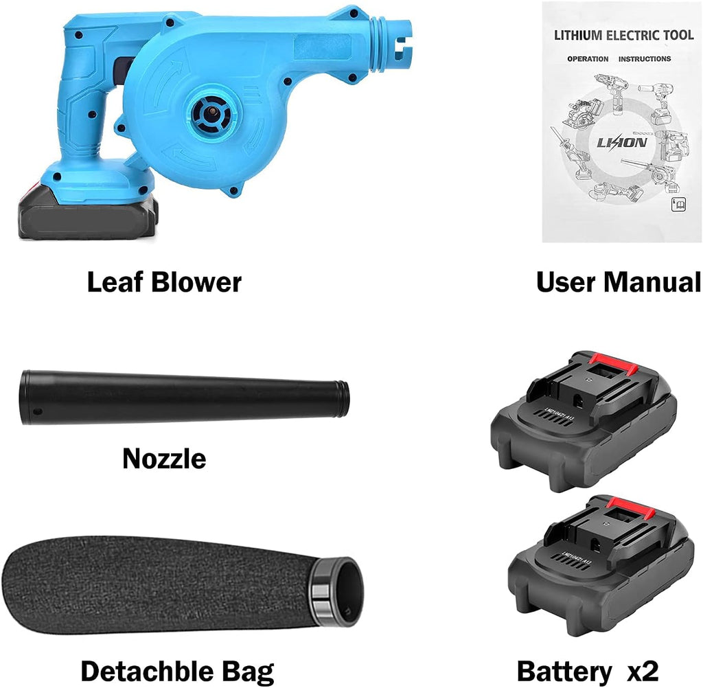 Cordless Leaf Blower 2 in 1 Electric Handheld Sweeper/Vacuum 20V 2.0Ah Lithium Battery 2pcs and Charger Y43950