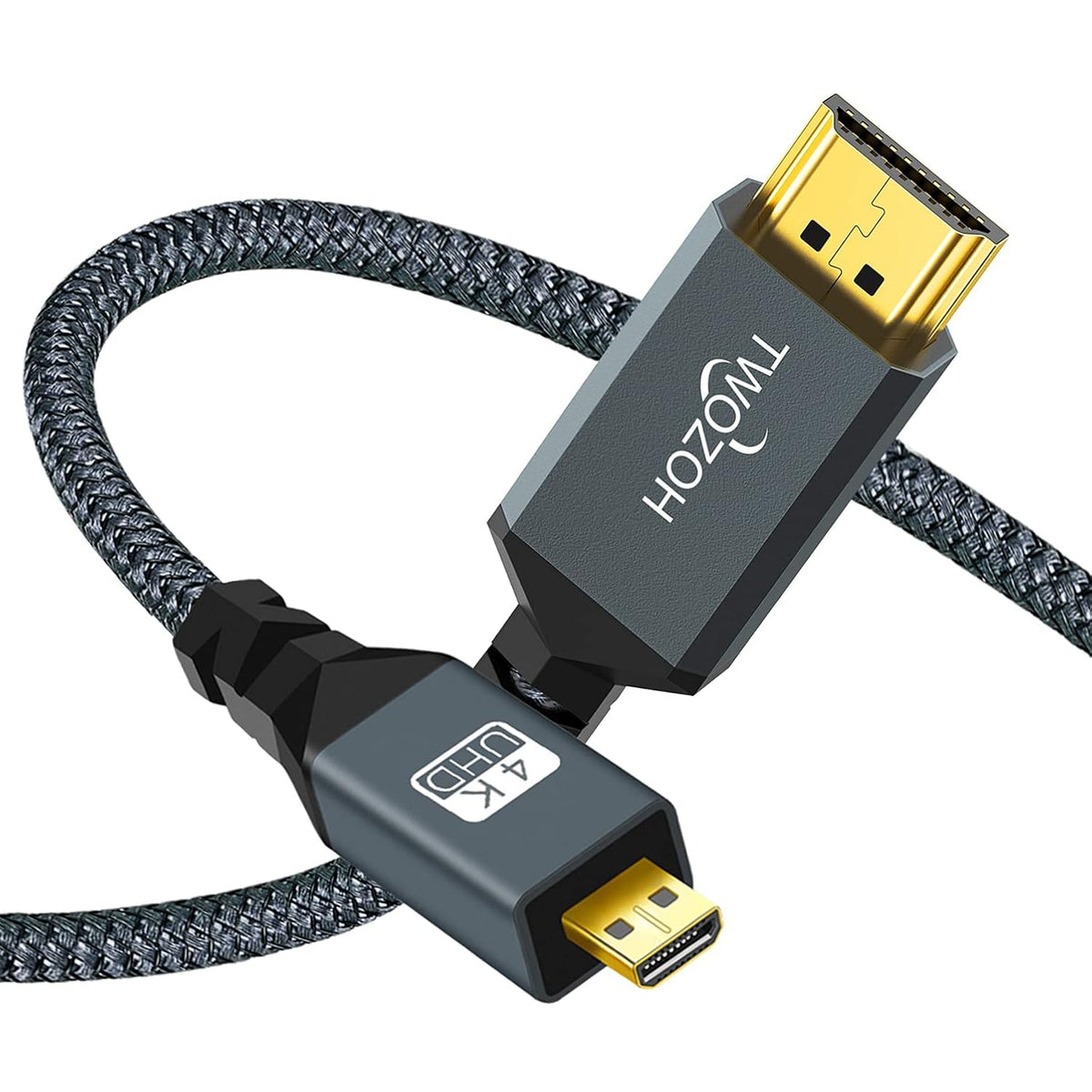 4K Micro HDMI to HDMI Cable 1FT Braided Cord P979